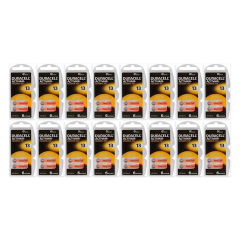 Duracell Activair 13 hearing aid batteries - 16 cards of 6