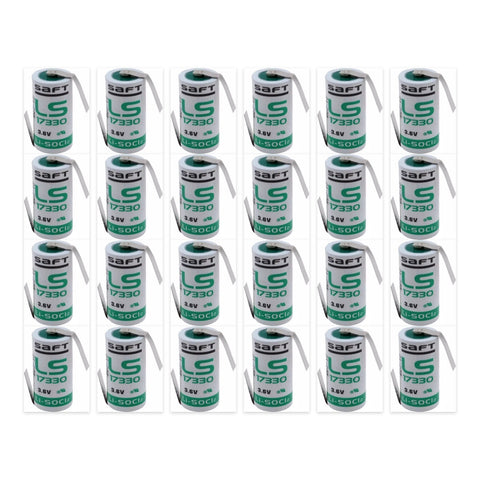 24x Saft LS17330 2/3A 3.6V Lithium Battery Z Solder Tags