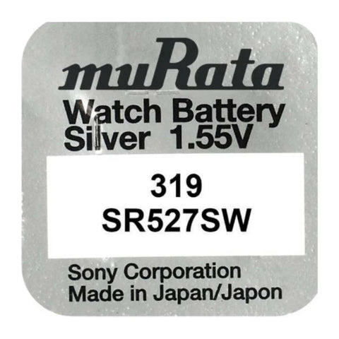 Murata 319 SR527SW 1.55V silver oxide watch battery