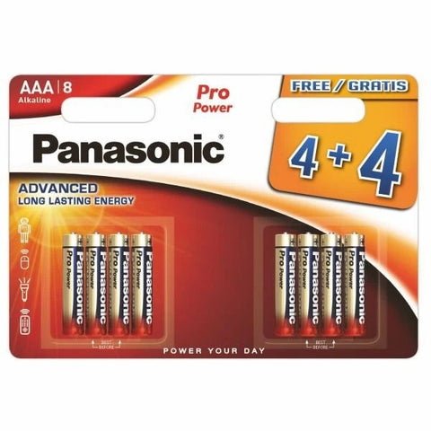 4x Panasonic Pro Power AAA LR03 Alkaline Batteries 1.5V Long Lasting