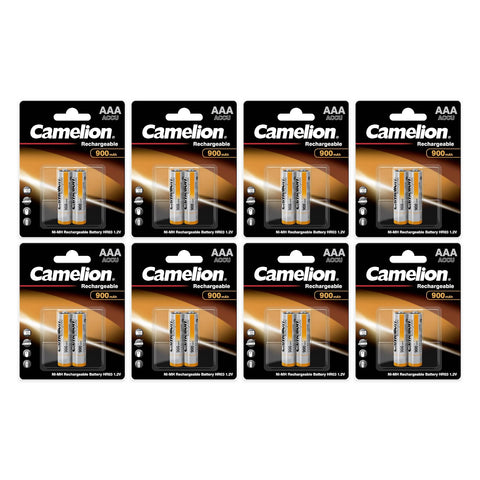 16x Camelion AAA 900mAh NiMH rechargeable batteries (8 cards of 2)