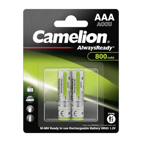 Camelion AlwaysReady AAA 800mAh rechargeable battery card of 2