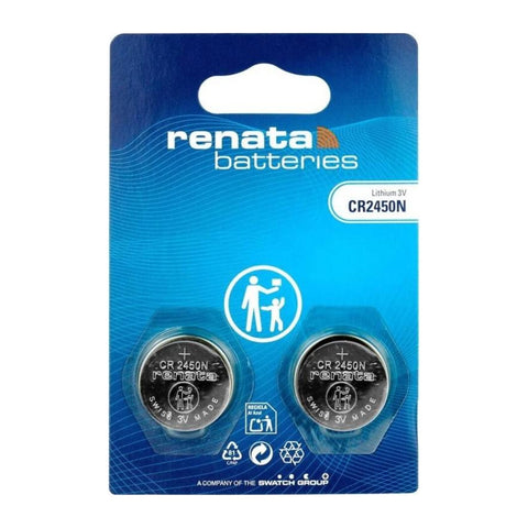 Renata CR2450N 3V lithium coin cell card of 2