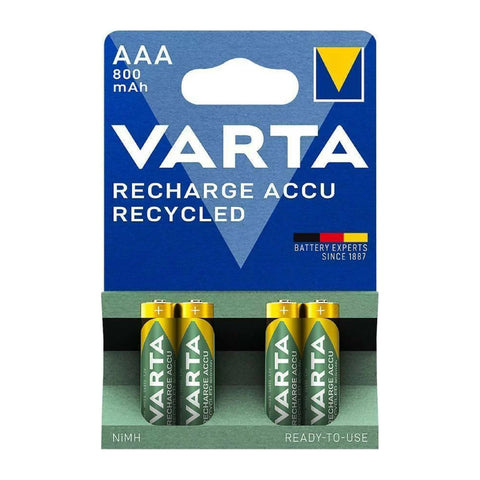 Varta Recharge Accu Recycled AAA 800mAh card of 4