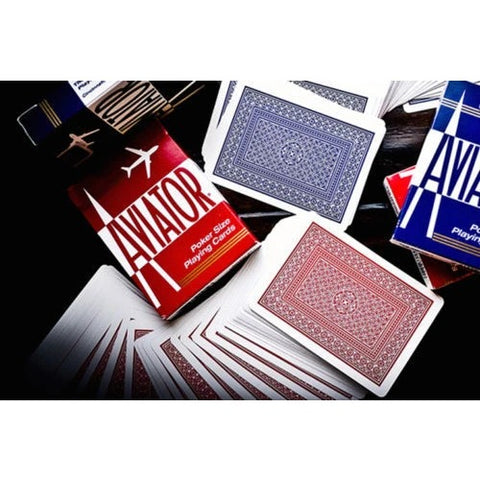 12x Bicycle Aviator Playing Cards Standard Index, Red & Blue Decks