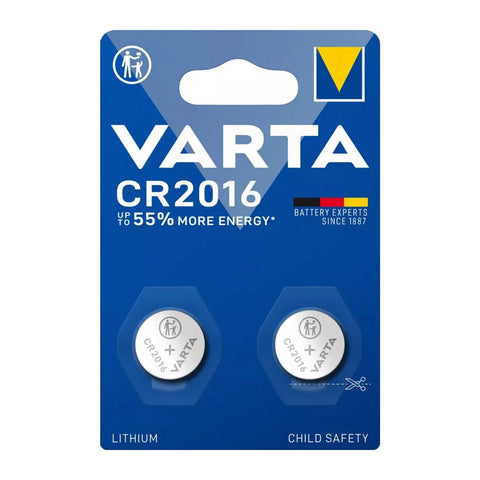 Varta CR2016 3V lithium coin cell card of 2