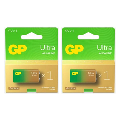 2x GP Ultra 9V alkaline batteries 6LR61