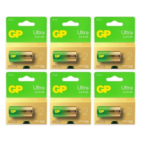 12x GP Ultra LR14 C alkaline batteries (6 packs of 2)