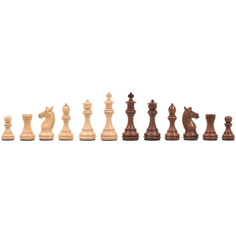 Italfama Mahogany Weighted Wooden Chess Pieces Set, King 3.35"