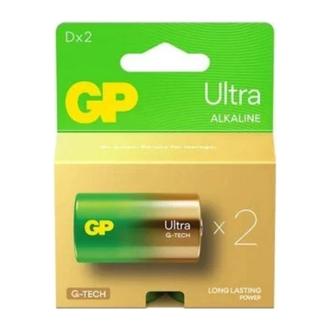 GP Ultra LR20 D alkaline batteries 2-pack