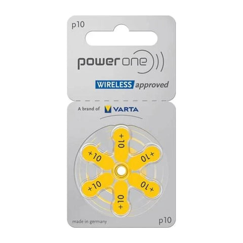 Varta Power One size 10 hearing aid batteries card of 6