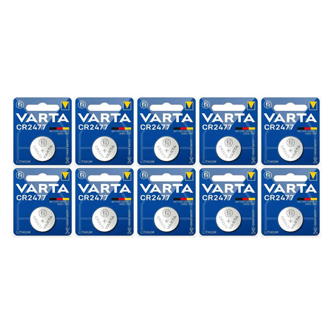 10x Varta CR2477 lithium coin batteries 3V