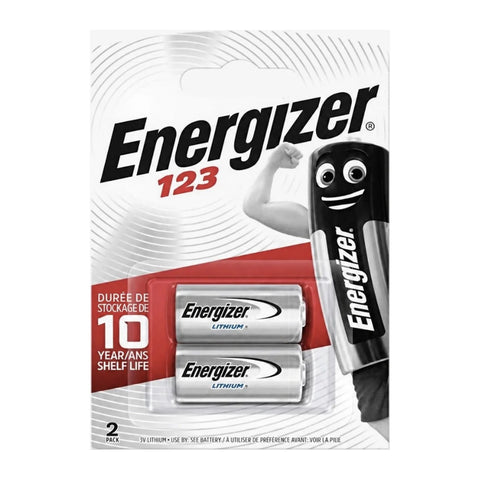 Energizer CR123 3V lithium batteries 2-pack