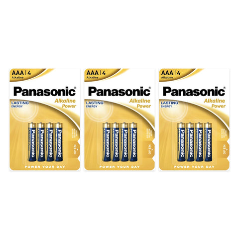 12x Panasonic Alkaline Power AAA batteries (3 packs of 4)