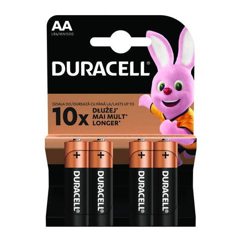 Duracell AA alkaline batteries 4-pack