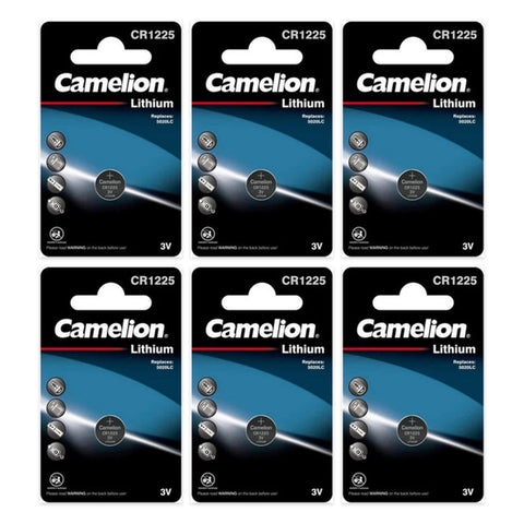 6x Camelion CR1225 lithium coin batteries 3V