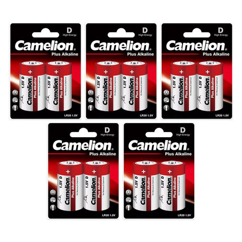 10x Camelion Plus Alkaline D LR20 batteries (5 packs of 2)