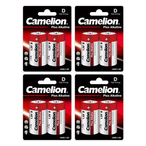 8x Camelion Plus Alkaline D LR20 batteries (4 packs of 2)
