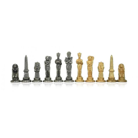Italfama Egyptian Metal Chess Pieces Gold Silver Plated King 9.5cm Italy