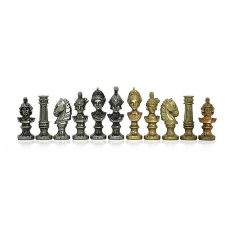 Italfama Roman Metal Chess Pieces Gold Silver Plated King 9.8cm Italy