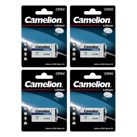 4x Camelion 9V lithium CR9V batteries