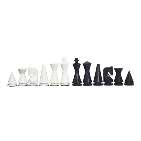 Italfama Acacia Wood Chess Pieces 3" King Modern Set Made in Italy