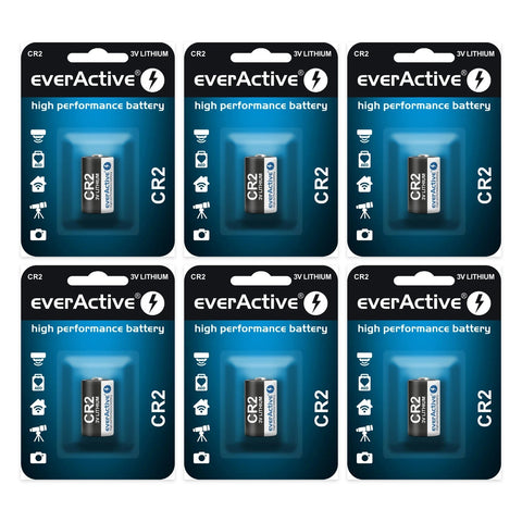 6x everActive CR2 3V lithium batteries