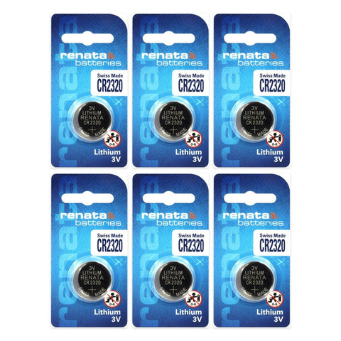 6x Renata CR2320 lithium coin batteries 3V