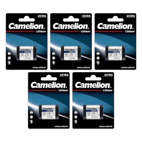 5x Camelion 2CR5 6V lithium photo batteries