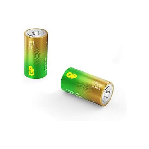 2x GP Ultra+ C LR14 Alkaline Batteries Long Lasting 1.5V GP G-Tech