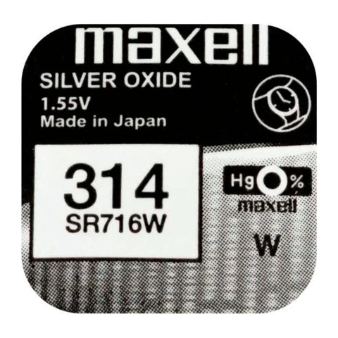 Maxell 314 SR716W watch battery card