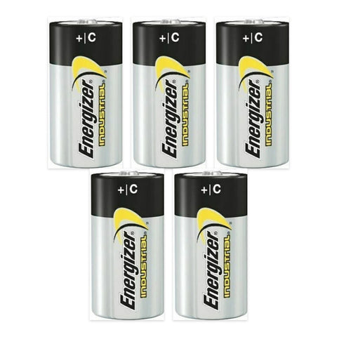 5 Energizer Industrial C LR14 alkaline batteries
