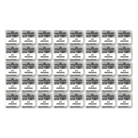 40 cards of Murata 377 SR626SW silver oxide watch batteries