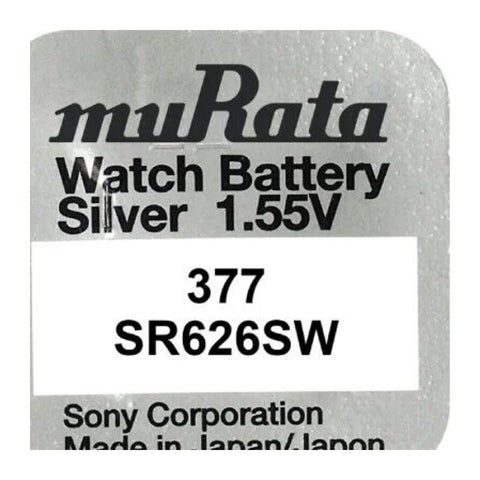 Murata 377 SR626SW watch battery card