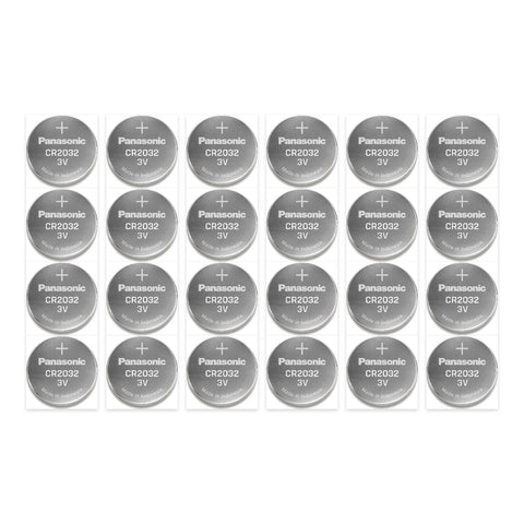 24 Panasonic CR2032 3V lithium coin batteries (bulk)