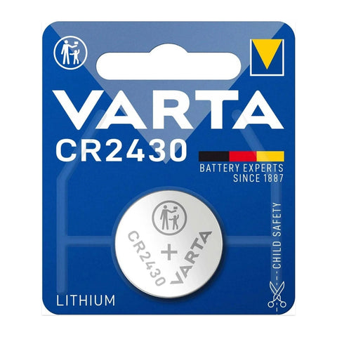 Varta CR2430 lithium coin cell blister card