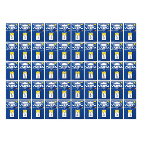 50x Varta Energy 9V Alkaline Batteries E-Block 6LR61 MN1604 6LP3146