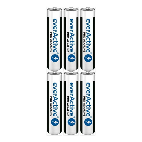 6x EverActive Pro AAA LR03 Alkaline Batteries 1.5V High Power