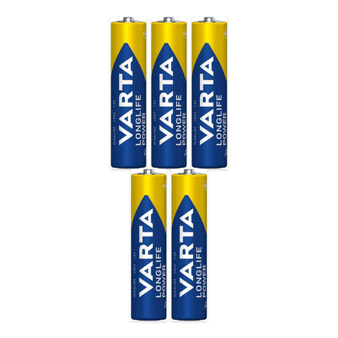 5x Varta Longlife Power AAA LR03 1.5V Alkaline Batteries MN2400 Micro