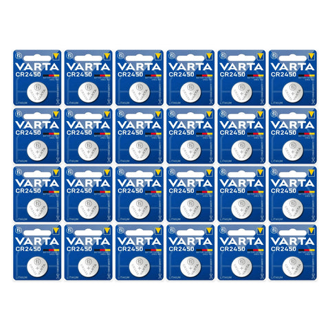 24x Varta CR2450 3V Lithium Coin Cell Batteries 560mAh DL2450 ECR2450