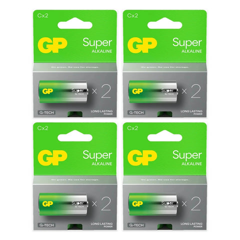 8x GP Super Alkaline C LR14 1.5V Batteries Baby MN1400