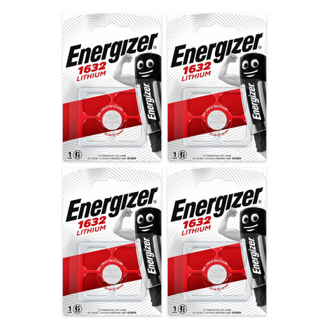4x Energizer CR1632 3V Lithium Coin Cell Batteries DL1632 ECR1632 BR1632
