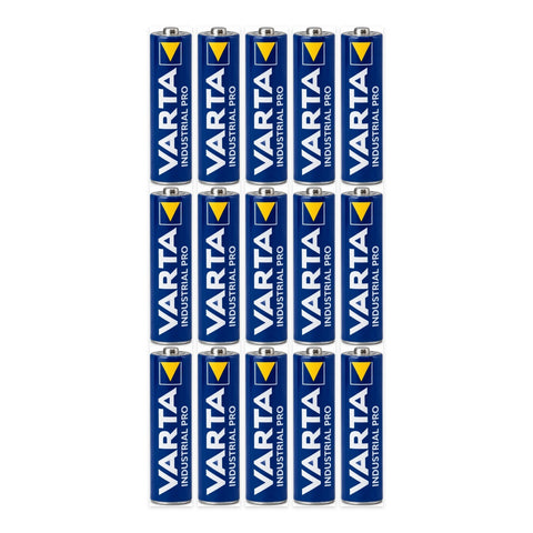 15x Varta Industrial Pro AA LR6 1.5V Alkaline Batteries MN1500 Mignon Bulk