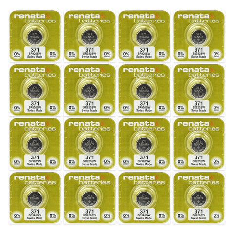 16x Renata 371 SR920SW Silver Oxide Watch Batteries 1.55V Swiss Made