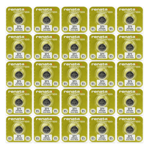 25x Renata 371 SR920SW Silver Oxide Watch Batteries 1.55V Swiss Made