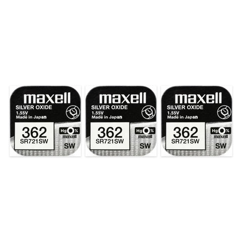 3x Maxell 362 361 SR721SW Silver Oxide 1.55V Watch Batteries Japan