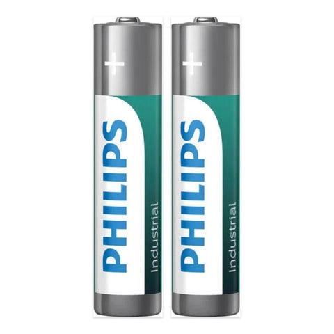 2x Philips Industrial AAA Alkaline Batteries 1.5V LR03 Micro MN2400