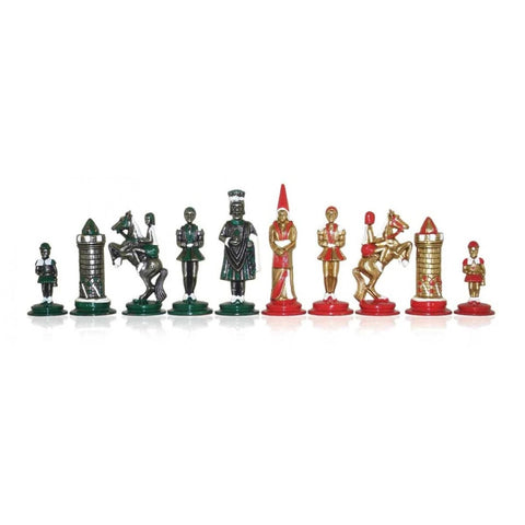 Italfama Camelot Hand-Painted Metal Chess Pieces Set, 9cm King, Italy