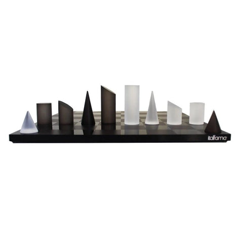 Italfama Modern Acrylic Chess Set 30x30cm Geometric Pieces Made in Italy