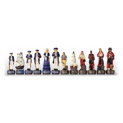 Italfama Pirates Chess Pieces Set Hand Painted Resin King 8cm Made Italy